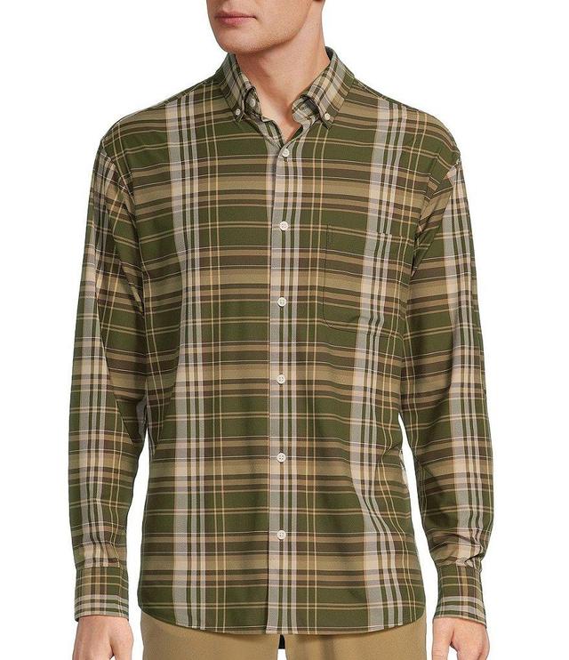 Roundtree & Yorke Performance Long Sleeve Plaid Sport Shirt Product Image