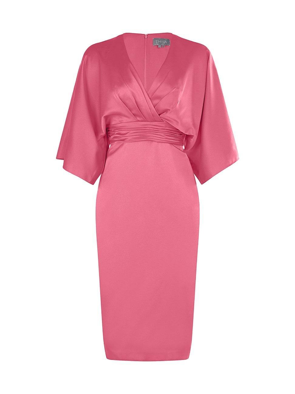 Womens V-Neck Satin Dress Product Image