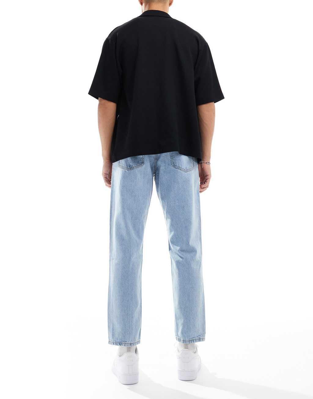 Pull&Bear standard fit jeans in mid blue Product Image