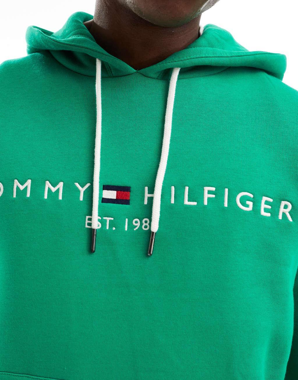 Tommy Hilfiger logo hoodie in green Product Image