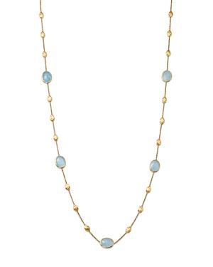 Womens Siviglia 18K Yellow Gold & Aquamarine Station Necklace Product Image