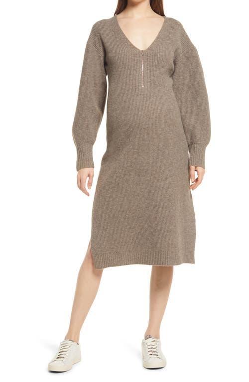 Emilia George Eva Long Sleeve Merino Wool Blend Maternity Sweater Dress Product Image