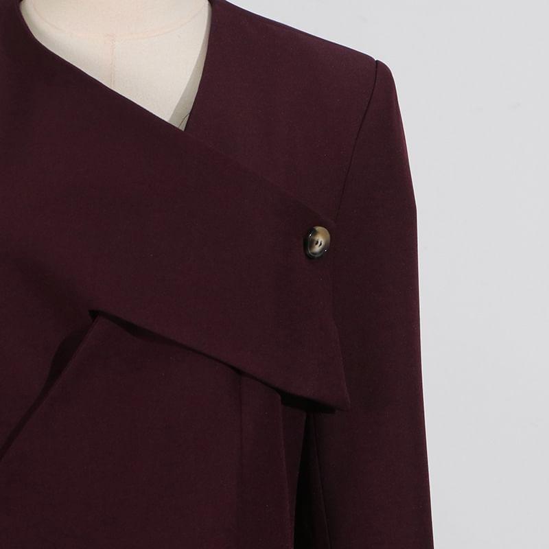 Asymmetrical Plain Buckled Asymmetrical Blazer Product Image