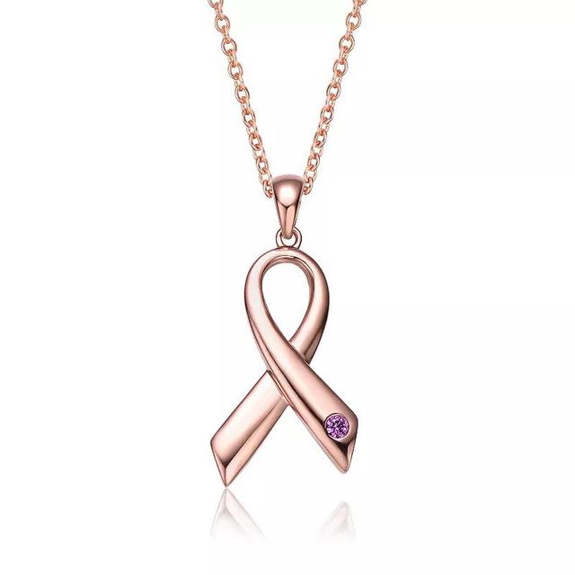 18k Rose Gold over Sterling Silver Loop Necklace, Womens Pink Tone Product Image