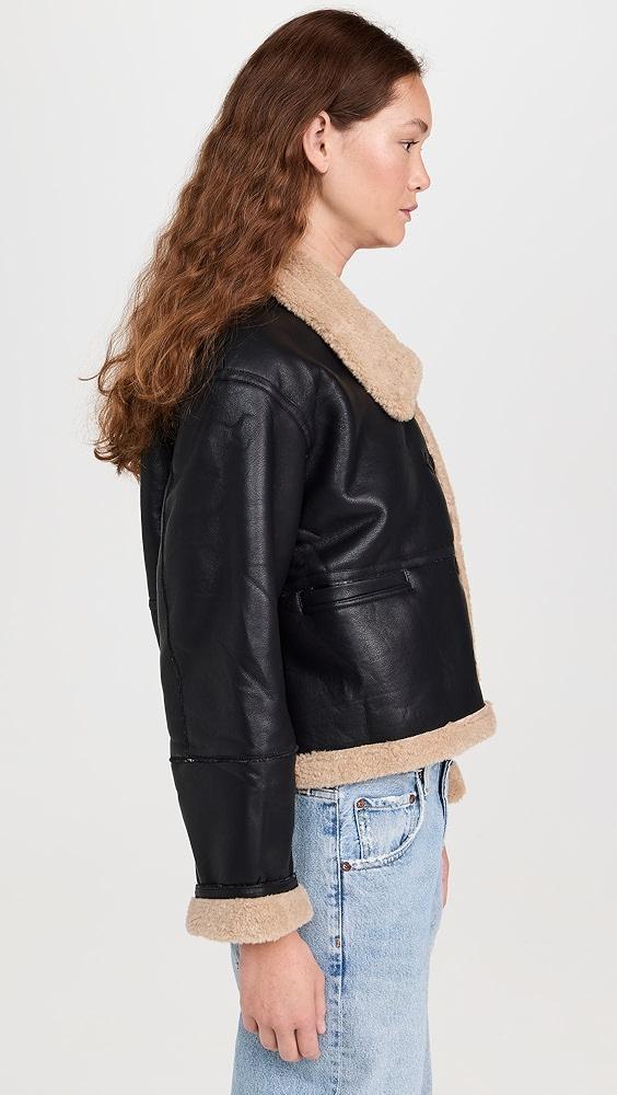 Moon River Black Faux Shearling Jacket | Shopbop Product Image