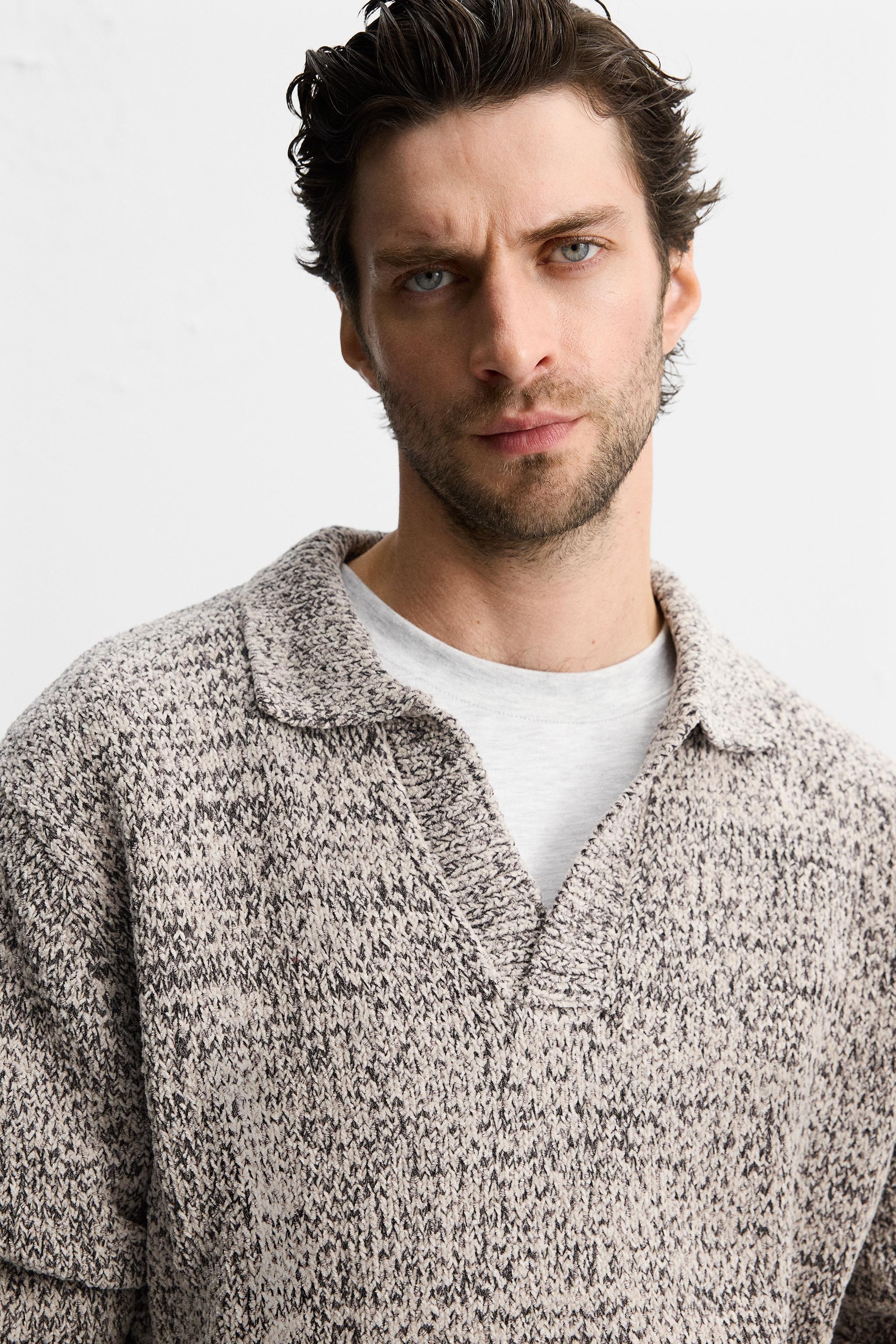 TEXTURED STRUCTURED KNIT POLO Product Image