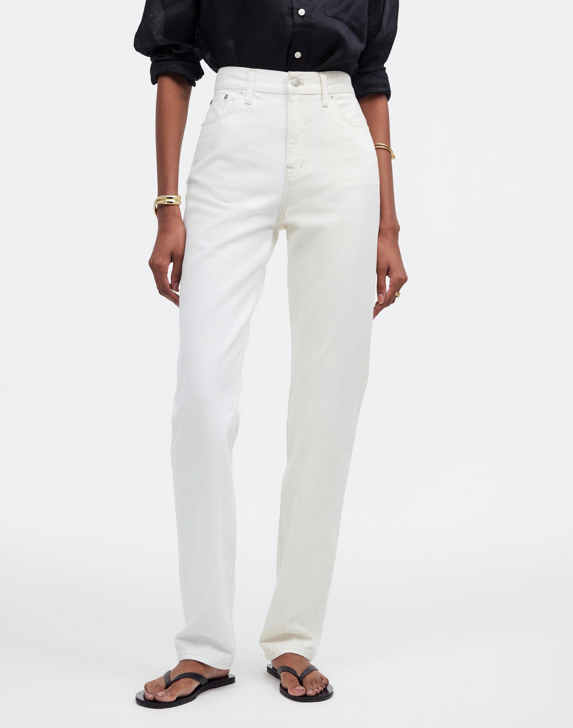 The '90s Straight Jean in Pure White + Vintage Canvas: Pieced Edition Product Image