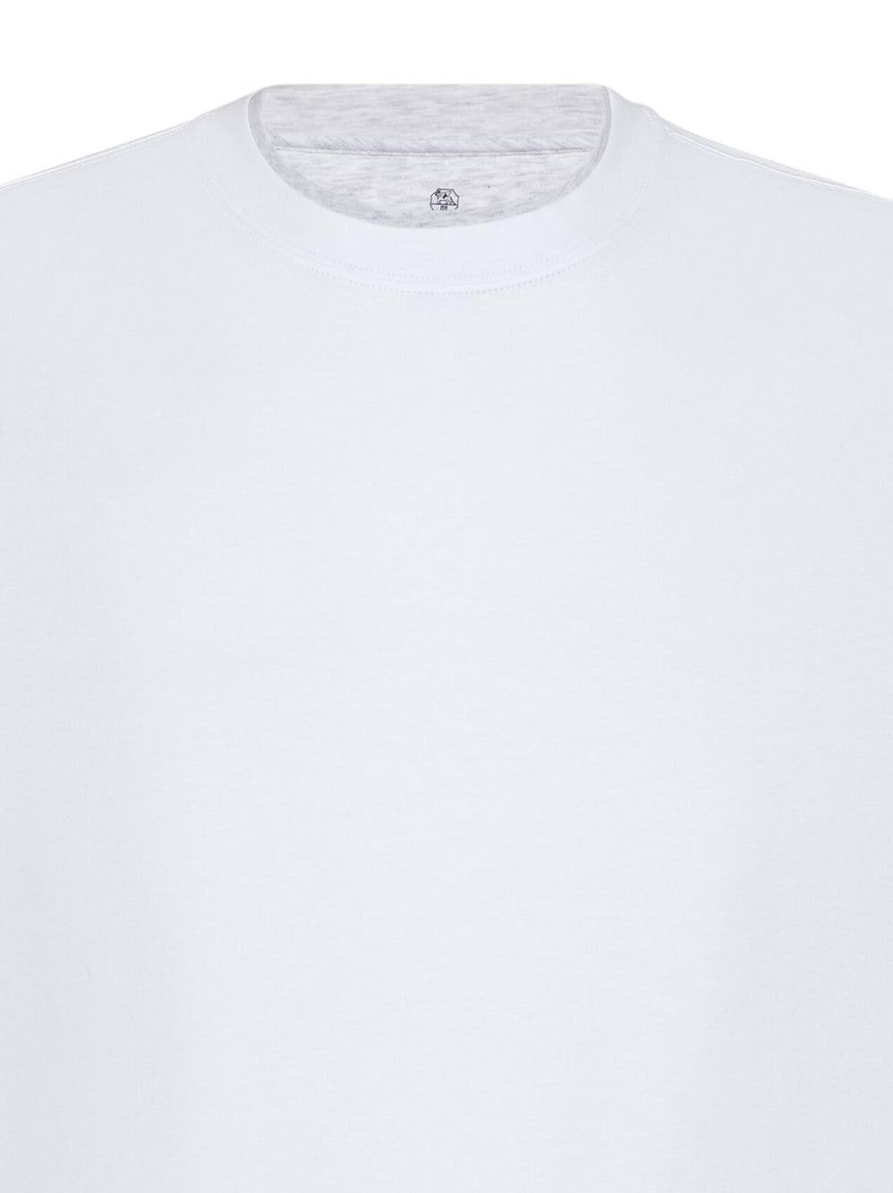 BRUNELLO CUCINELLI Double-layer Cotton T-shirt In White Product Image