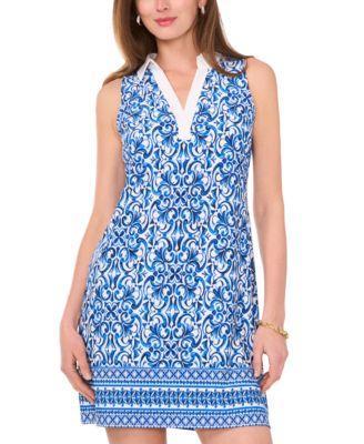 Women's Printed Collared Shift Dress Product Image