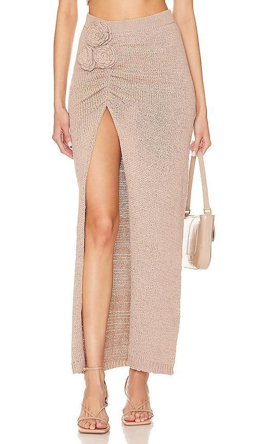 Lovers and Friends Joya Rosette Skirt in Beige Product Image