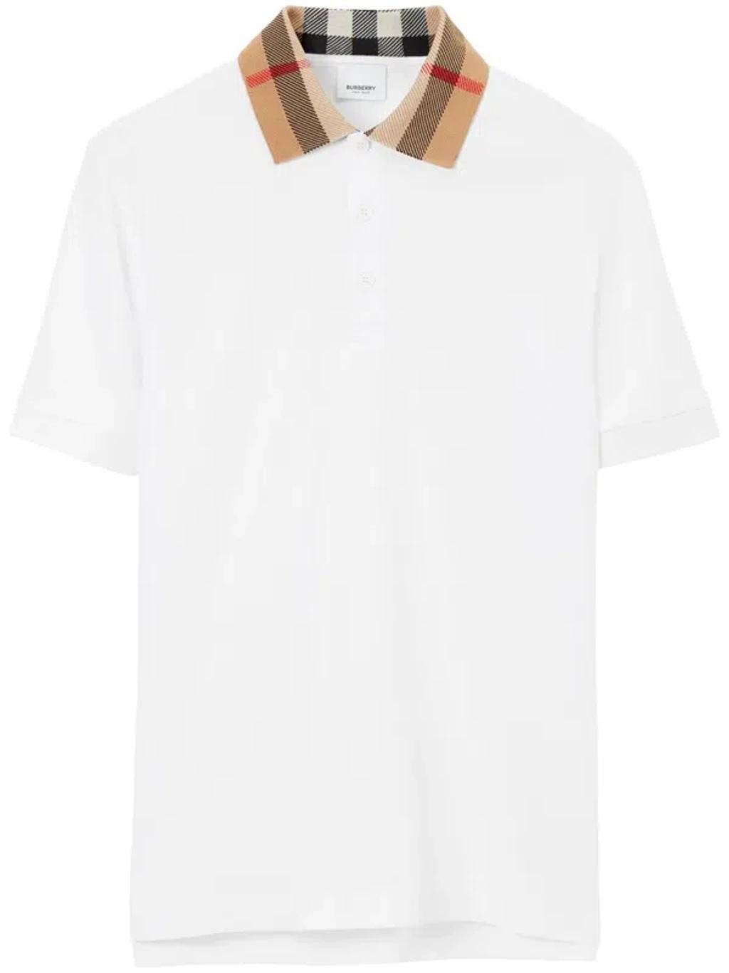 Polo Con Colletto Check In White Product Image