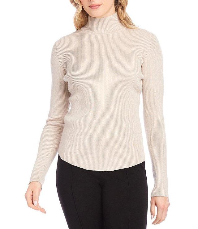 Karen Kane Ribbed Turtleneck Long Sleeve Sweater Product Image