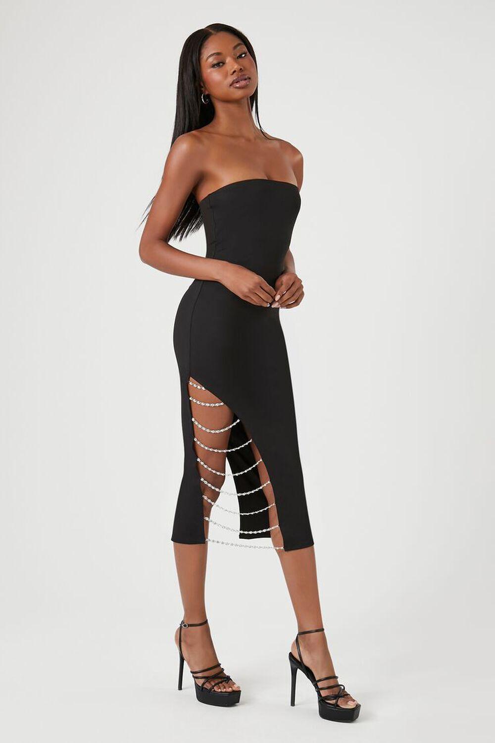 Faux Gem Tube Midi Dress | Forever 21 Product Image