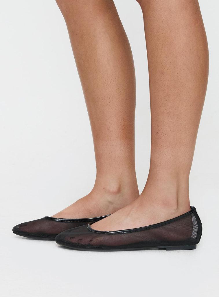 Therapy Arlo Ballet Flats Black Mesh Product Image