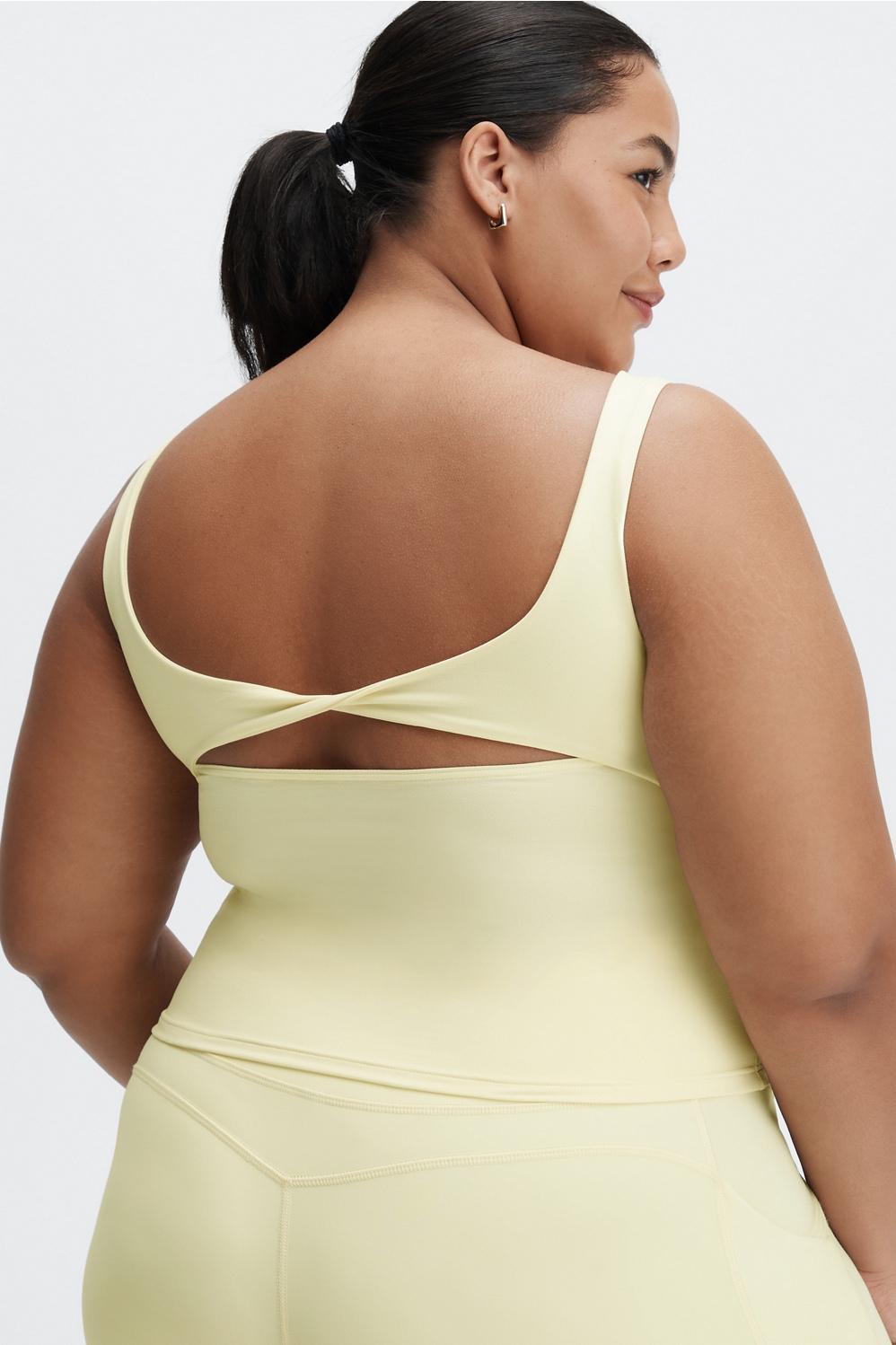 Fabletics Oasis Twist Built In Bra Tank Womens yellow Size XXL Product Image