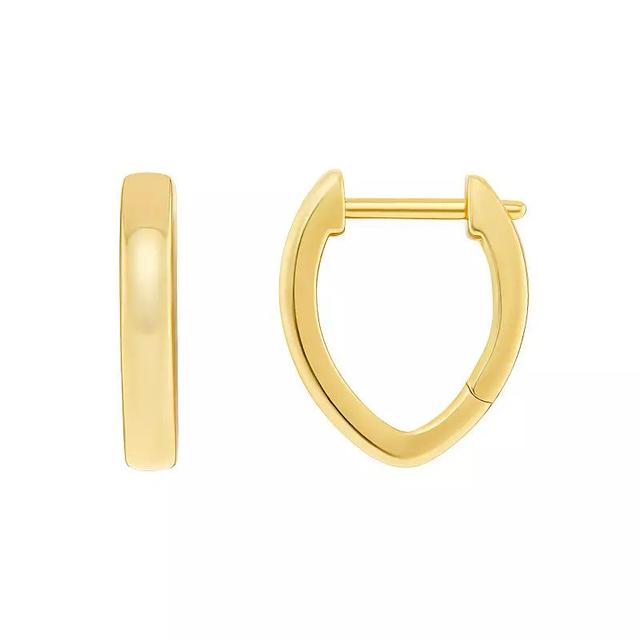 PRIMROSE 18k Gold Vermeil Polished Pointy Oval Hoop Earrings, Womens Product Image