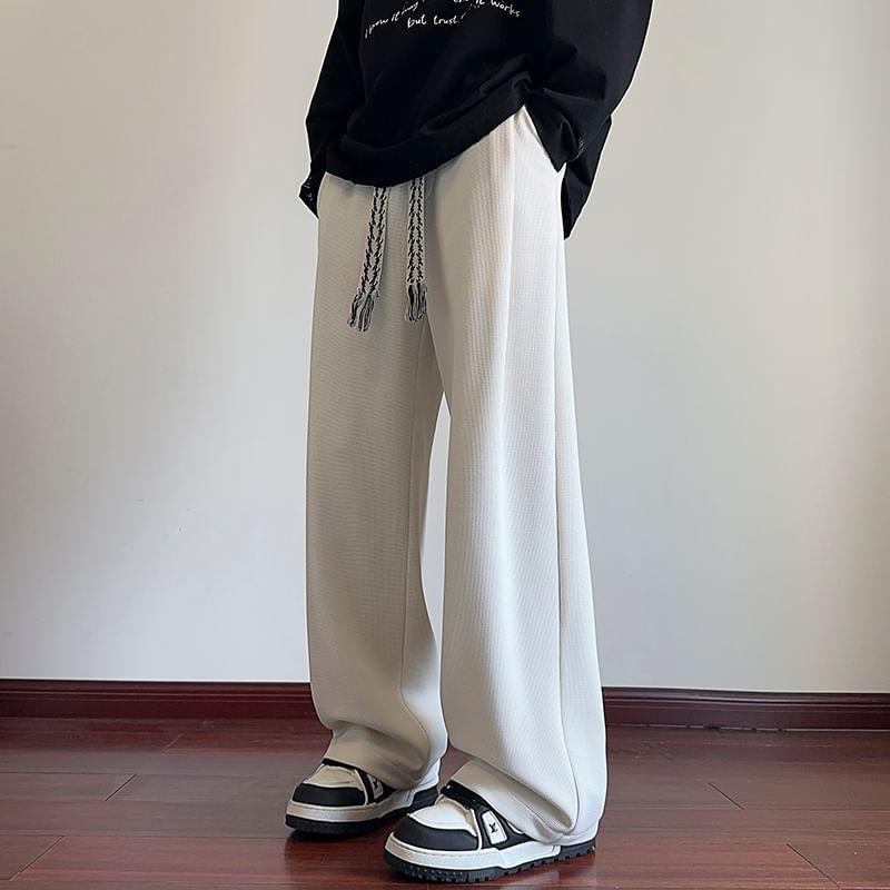 High Waist Plan Wide Leg Sweatpants Product Image