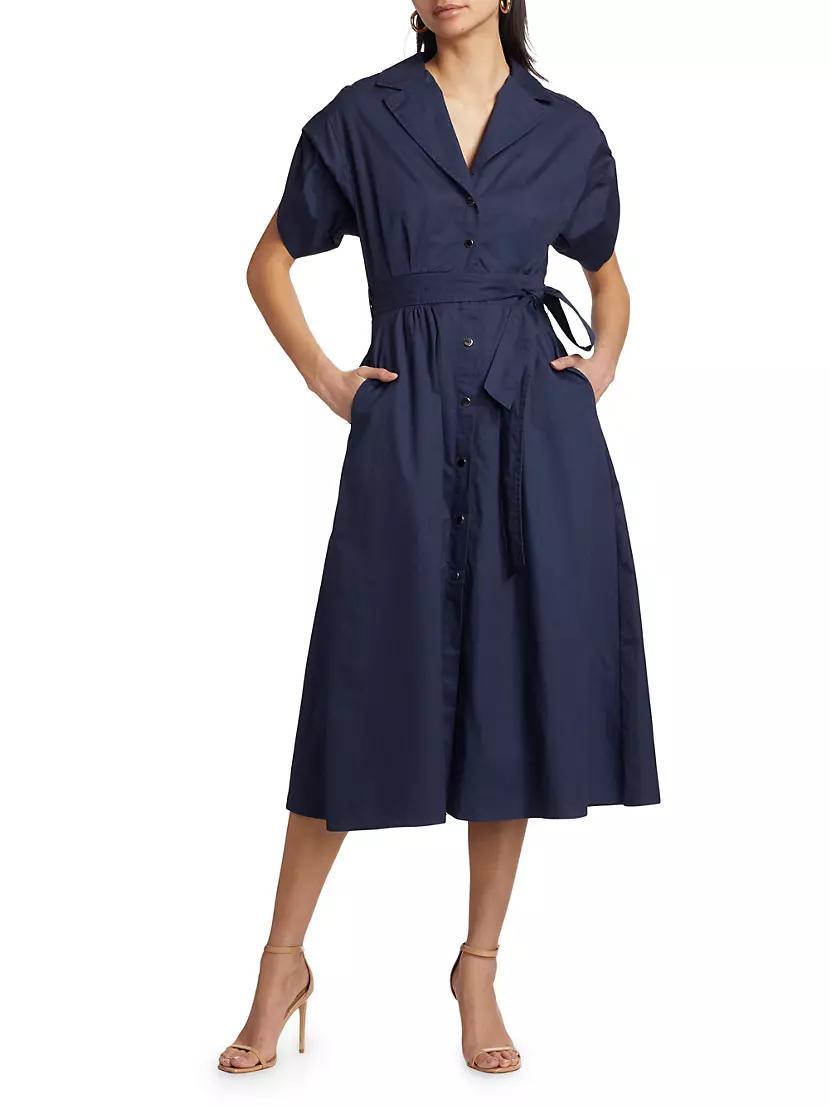 Avery Belted Cotton Midi-Dress Product Image