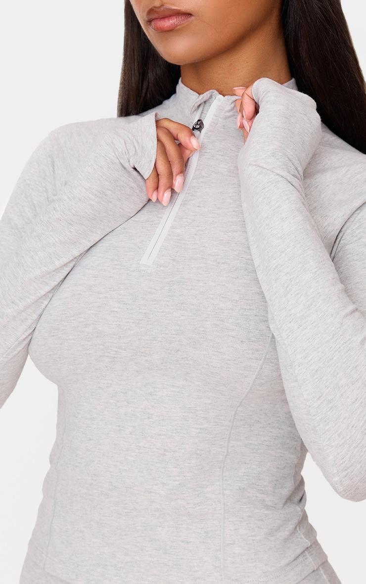 Ash Grey Sculpt Quarter Zip Gym Top Product Image