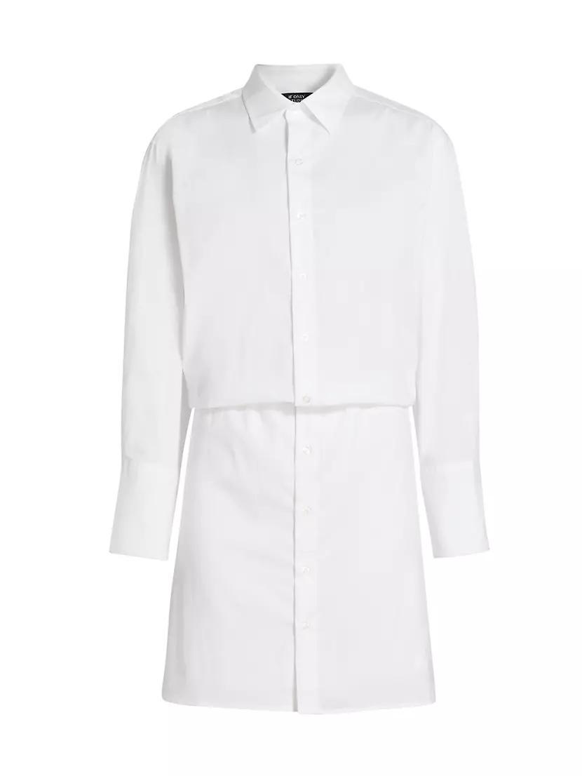 Cotton-Blend Tucked Shirtdress Product Image