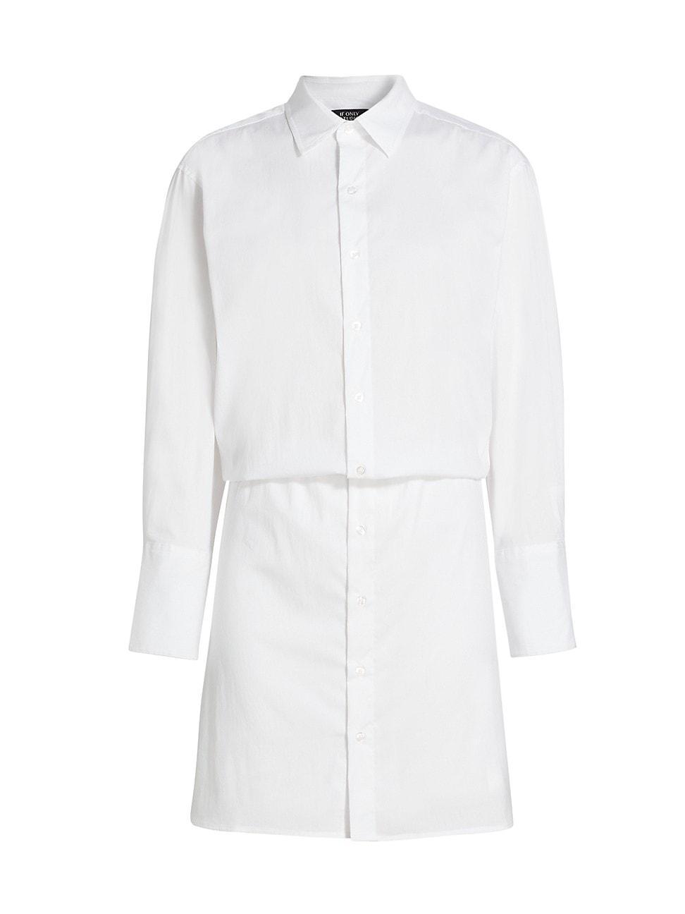 Womens Cotton-Blend Tucked Shirtdress Product Image