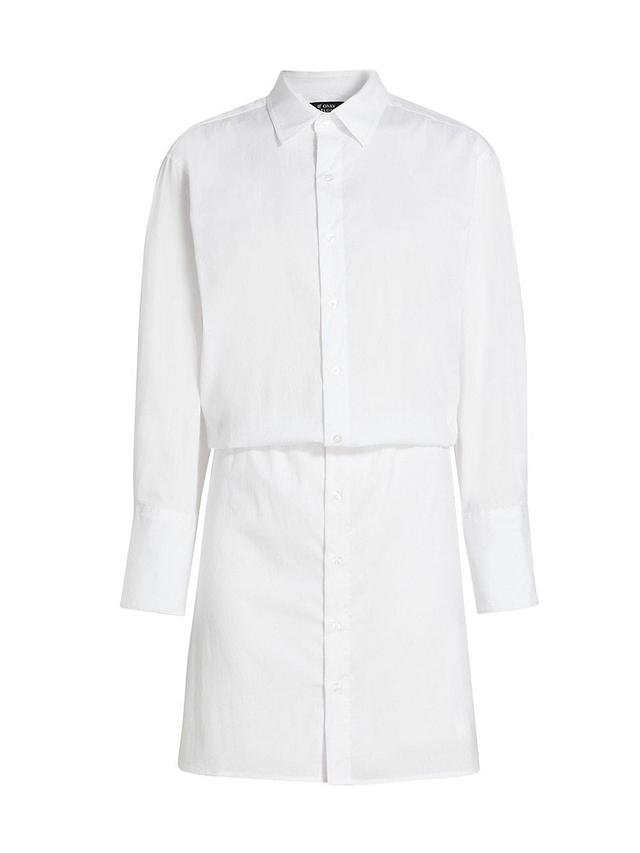 Womens Cotton-Blend Tucked Shirtdress Product Image