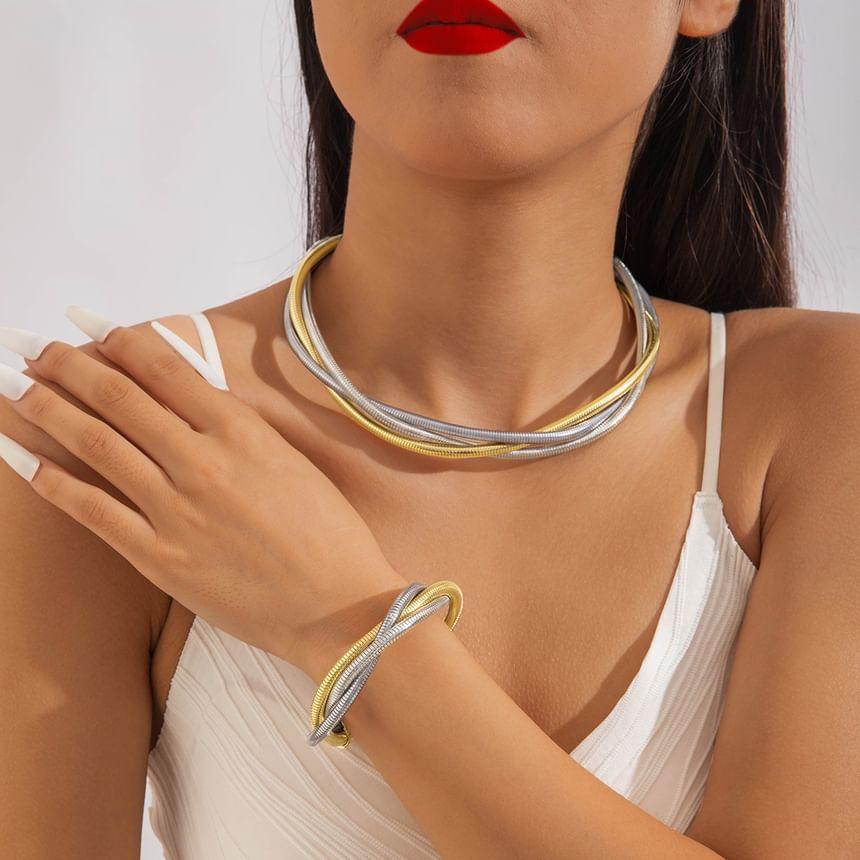 Set: Layered Necklace + Bracelet Product Image