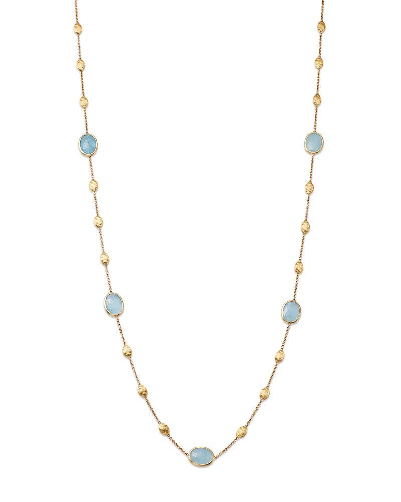 Womens Siviglia 18K Yellow Gold & Aquamarine Station Necklace Product Image