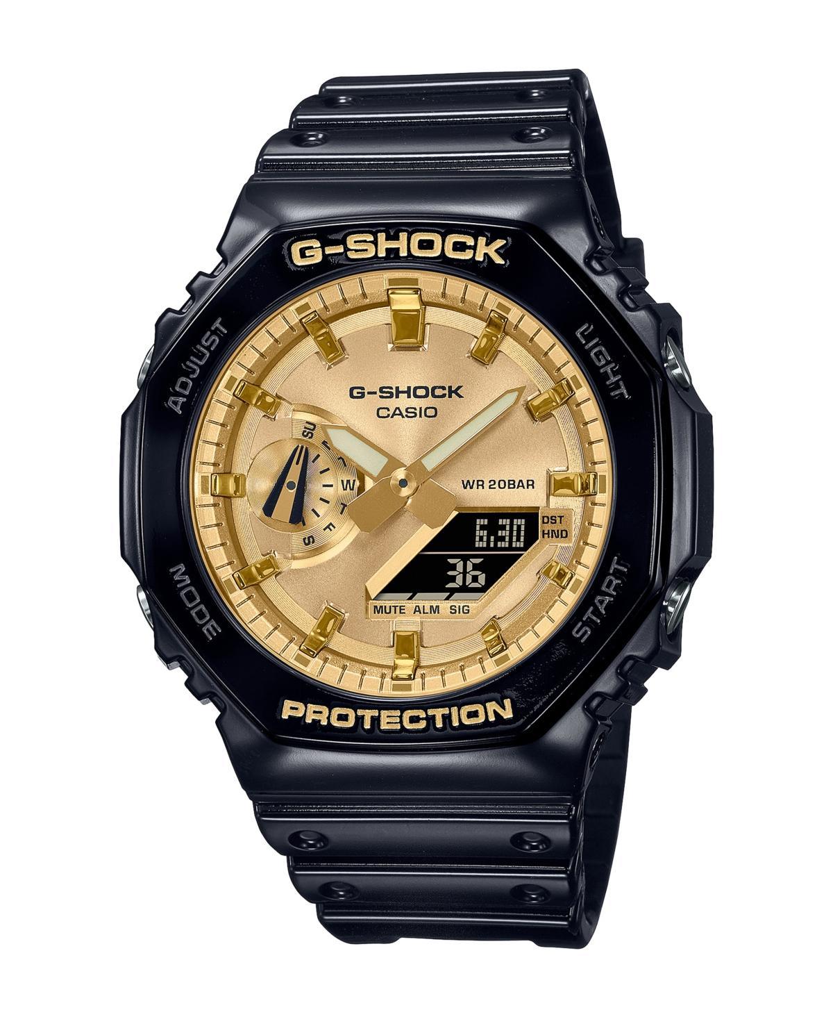 G-Shock Mens Digital Black  Gold Resin Strap Watch Product Image