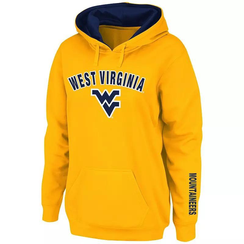 Womens West Virginia Mountaineers Arch & Logo 1 Pullover Hoodie Product Image