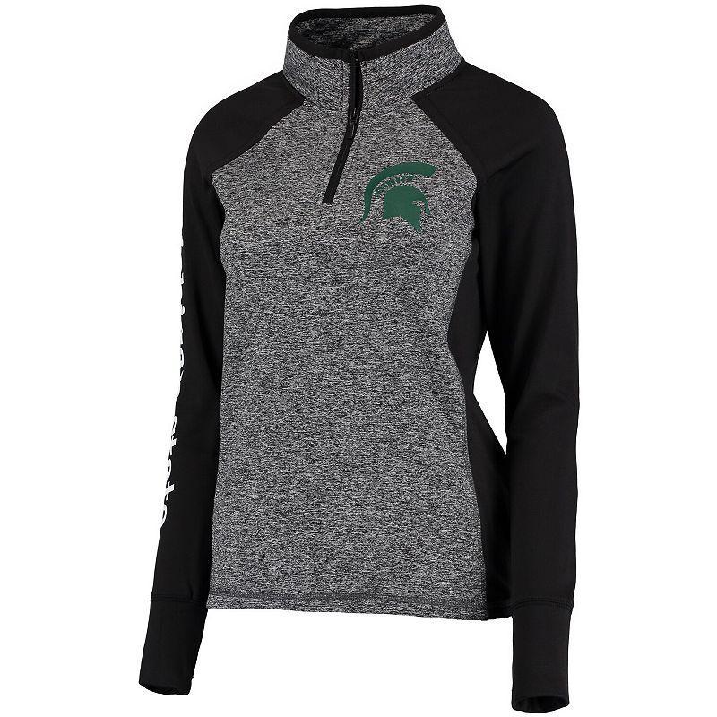 Womens Gray Michigan State Spartans Finalist Quarter-Zip Pullover Jacket - Gray Product Image