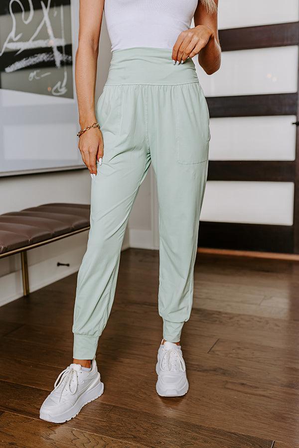 Coffee Run Cutie High Waist Butter Soft Joggers in Mint Product Image