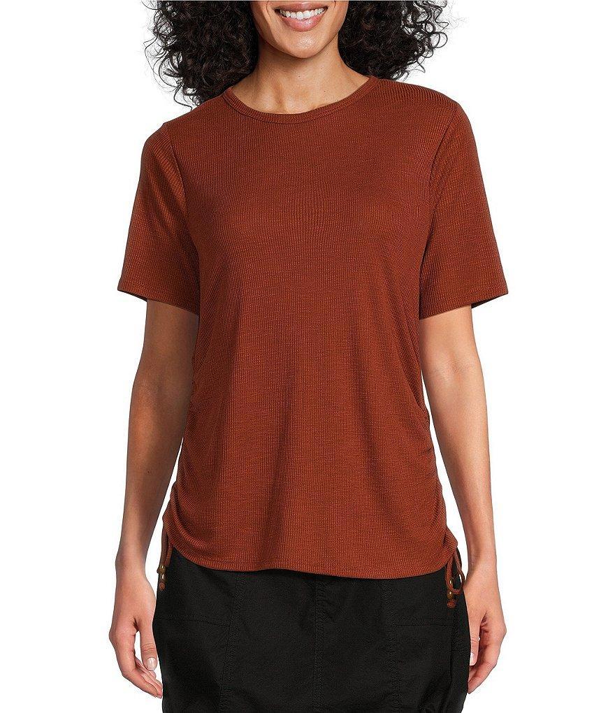 Westbound Petite Size Short Sleeve Crew Neck Ruched Tee product image