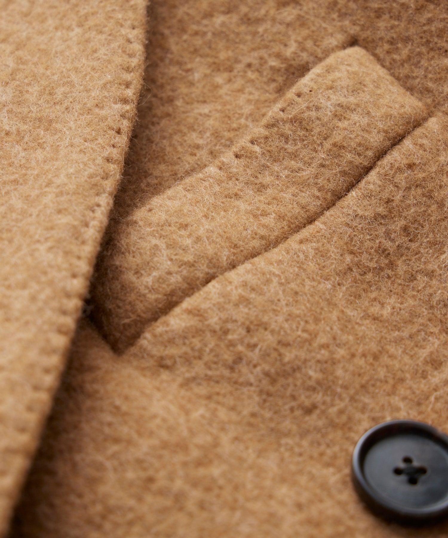 Italian Peak Lapel Wool Topcoat in Camel Product Image