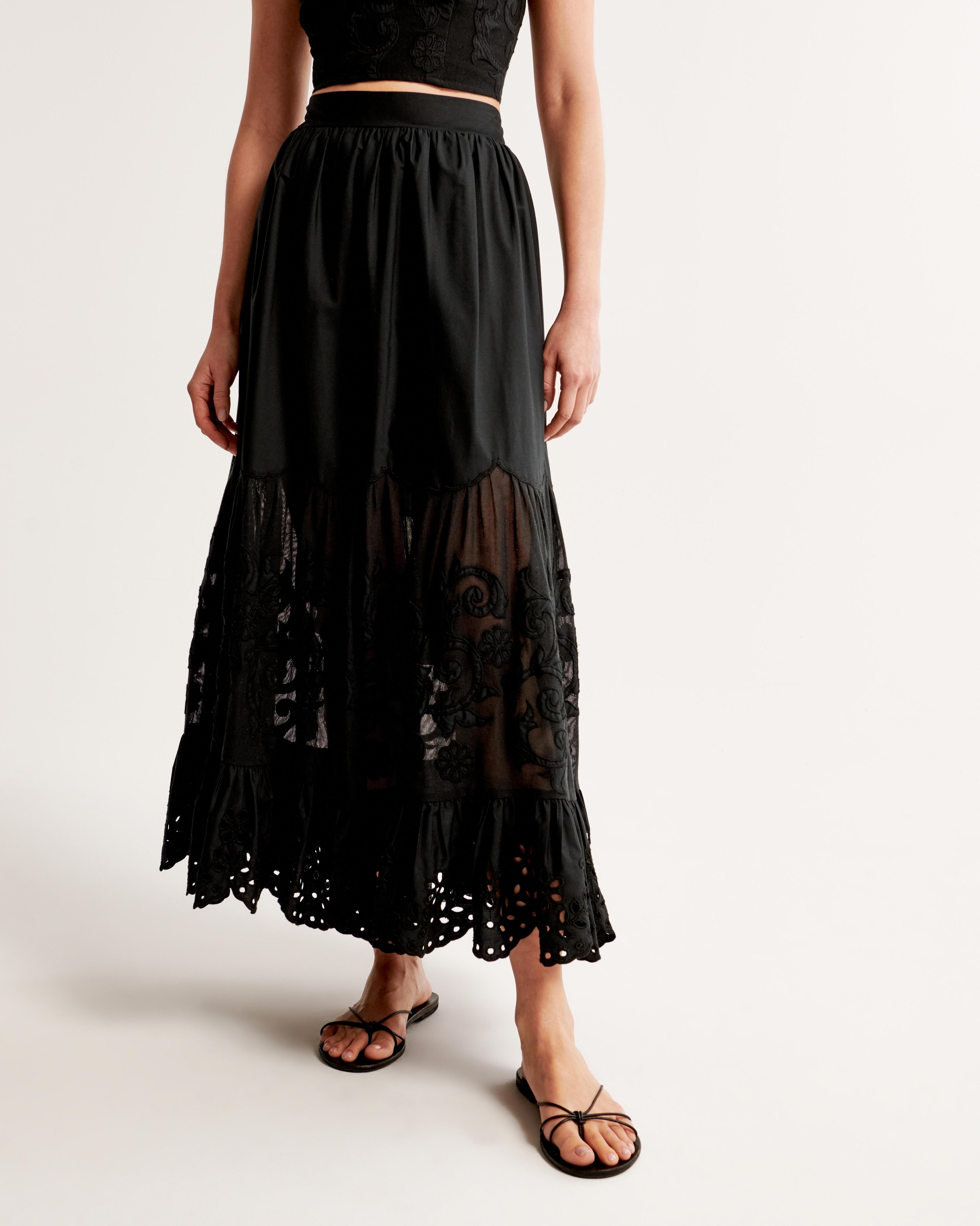 Elevated Embroidered Maxi Skirt Product Image