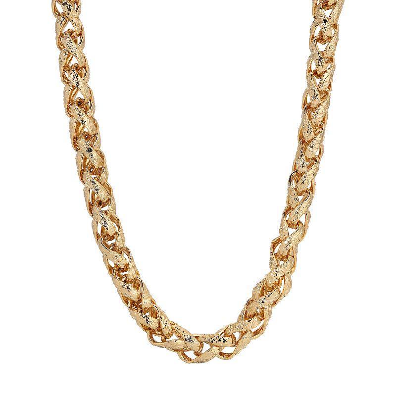 1928 Gold Tone Wheat Chain Choker Necklace, Womens, Yellow Product Image