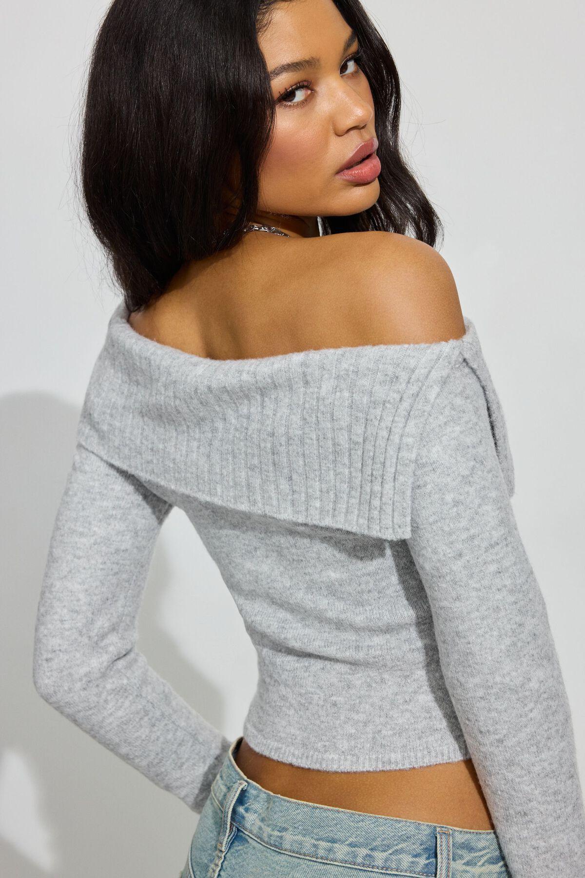 Spongy Off Shoulder Sweater Product Image