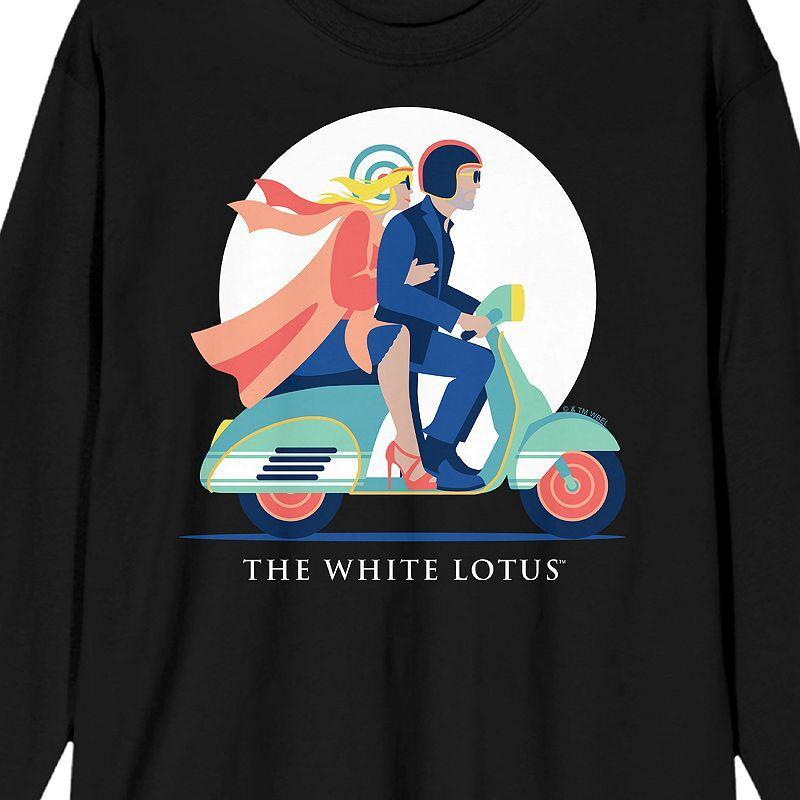 Mens White Lotus Couple Riding Graphic Tee Product Image