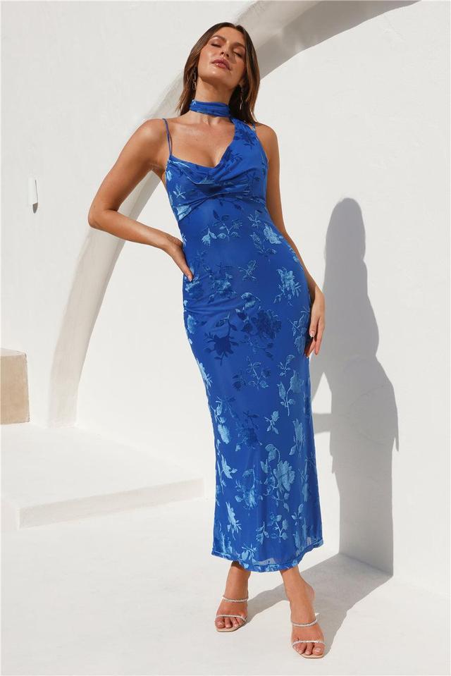 Mysterious Lover Maxi Dress Blue Product Image