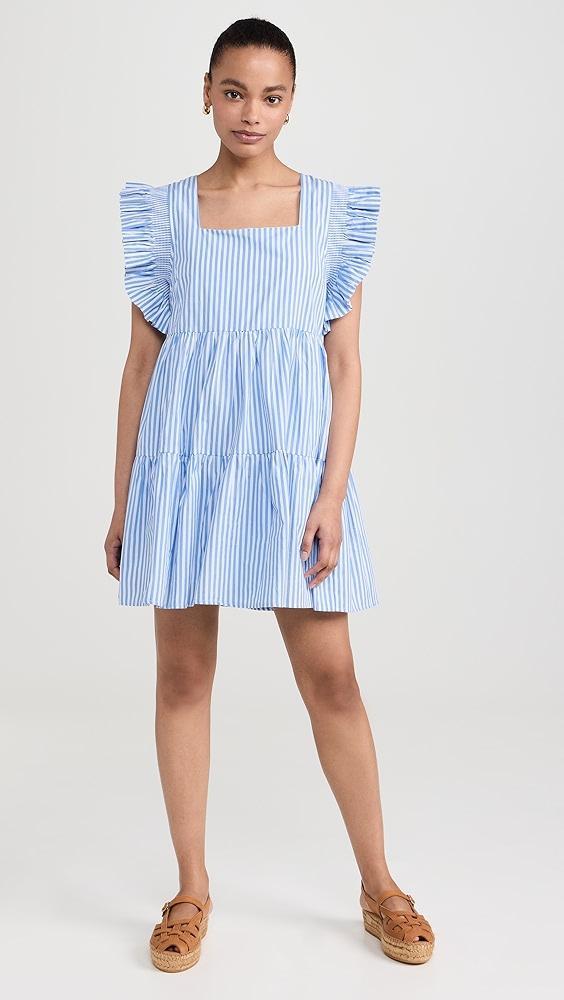 English Factory Stripe Square Neckline Mini Dress | Shopbop Product Image