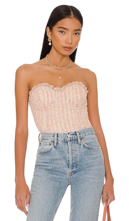 MAJORELLE Ilaria Bustier Top in Blush. Product Image