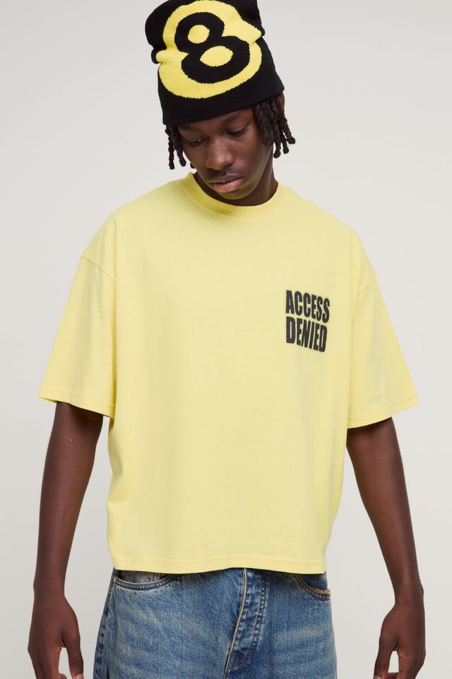 Oversized Boxy Access Denied Print T-Shirt | boohooMAN USA Product Image