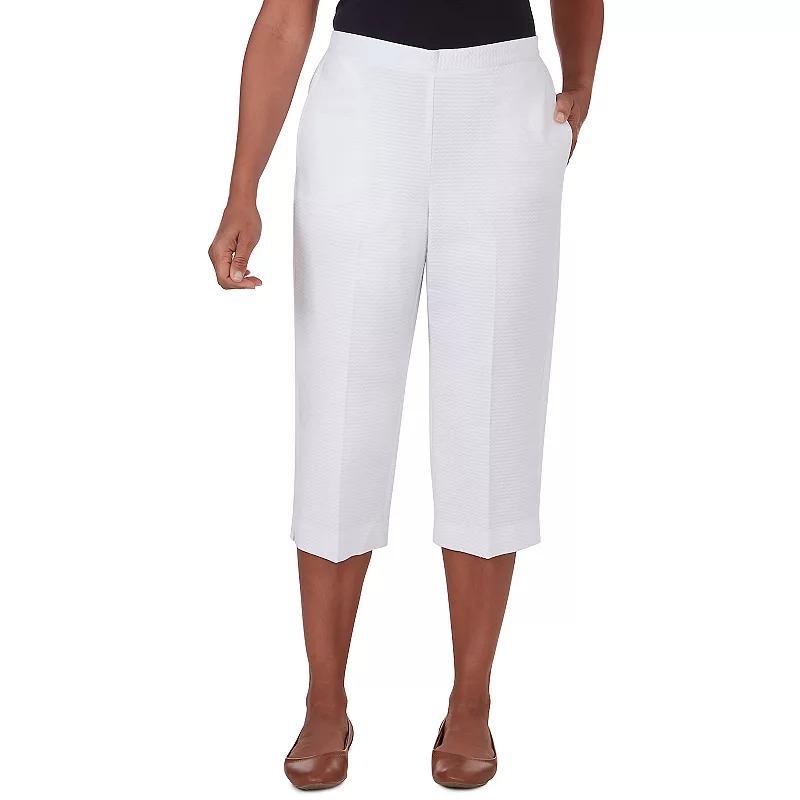 Petite Alfred Dunner Textured Zig Zag Pull-On Capri Pants with Pockets, Womens product image