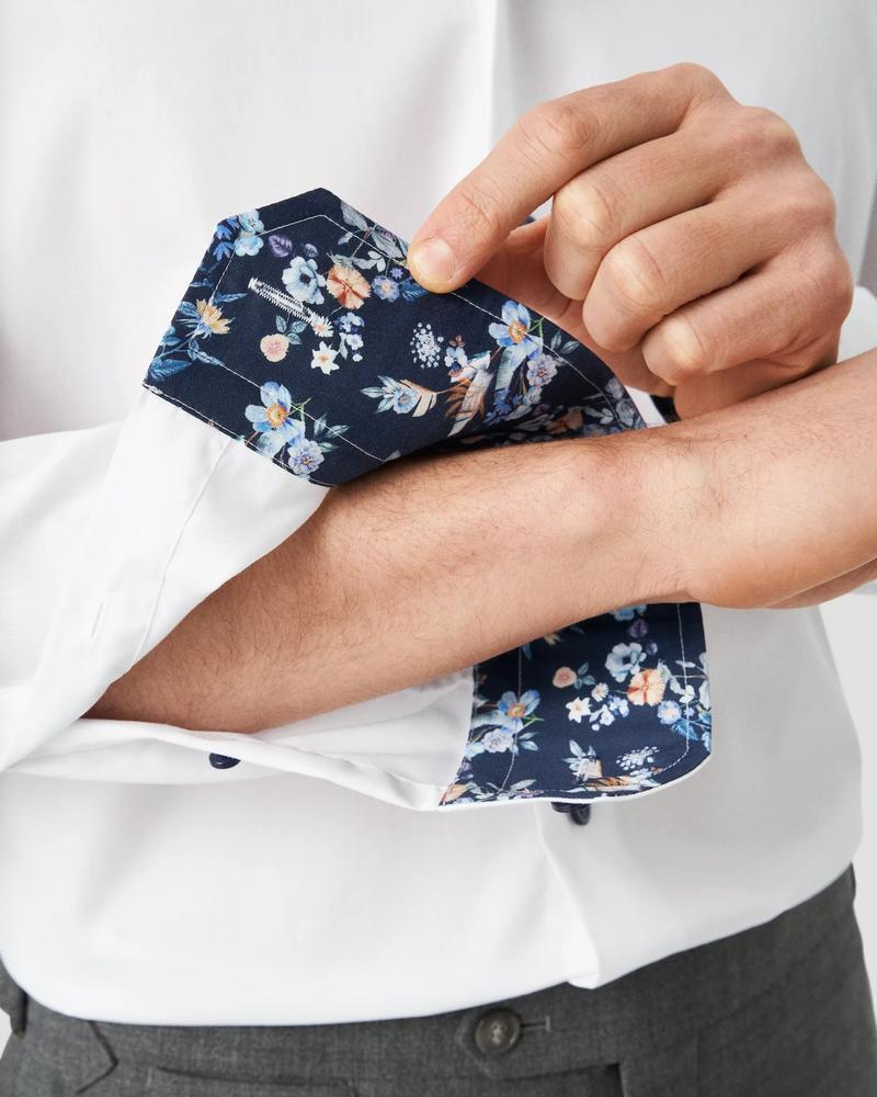 Eton Contemporary Fit Dress Shirt with Floral Pattern Detail Product Image