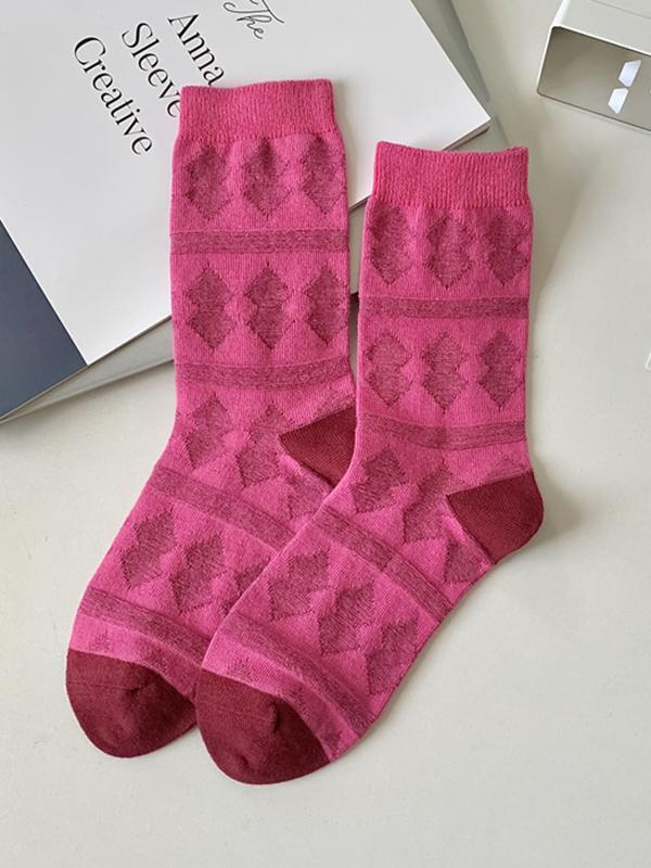 Contrast Color Keep Warm Socks Accessories Product Image