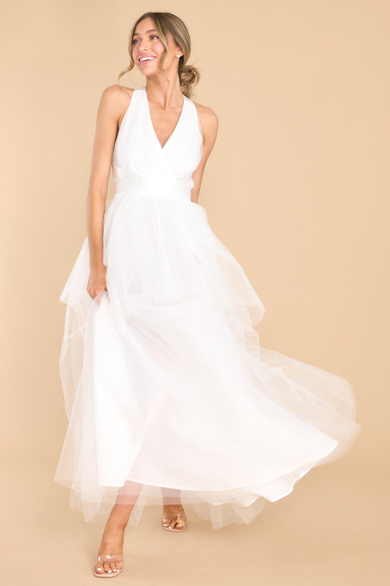 Aura Graceful Movements White Maxi Dress Product Image