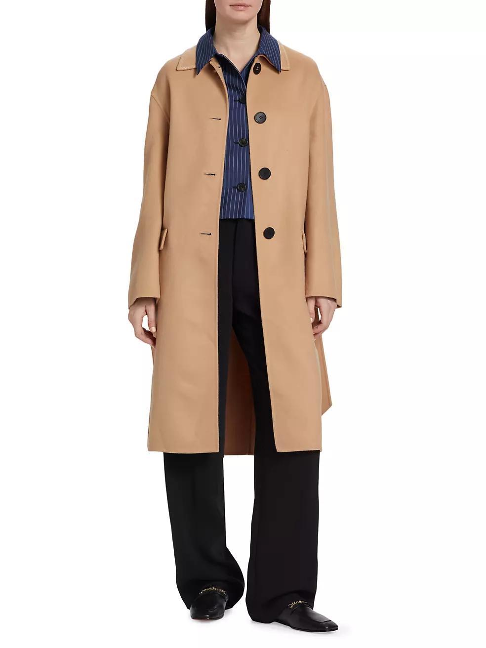 Wool-Blend Belted Coat Product Image