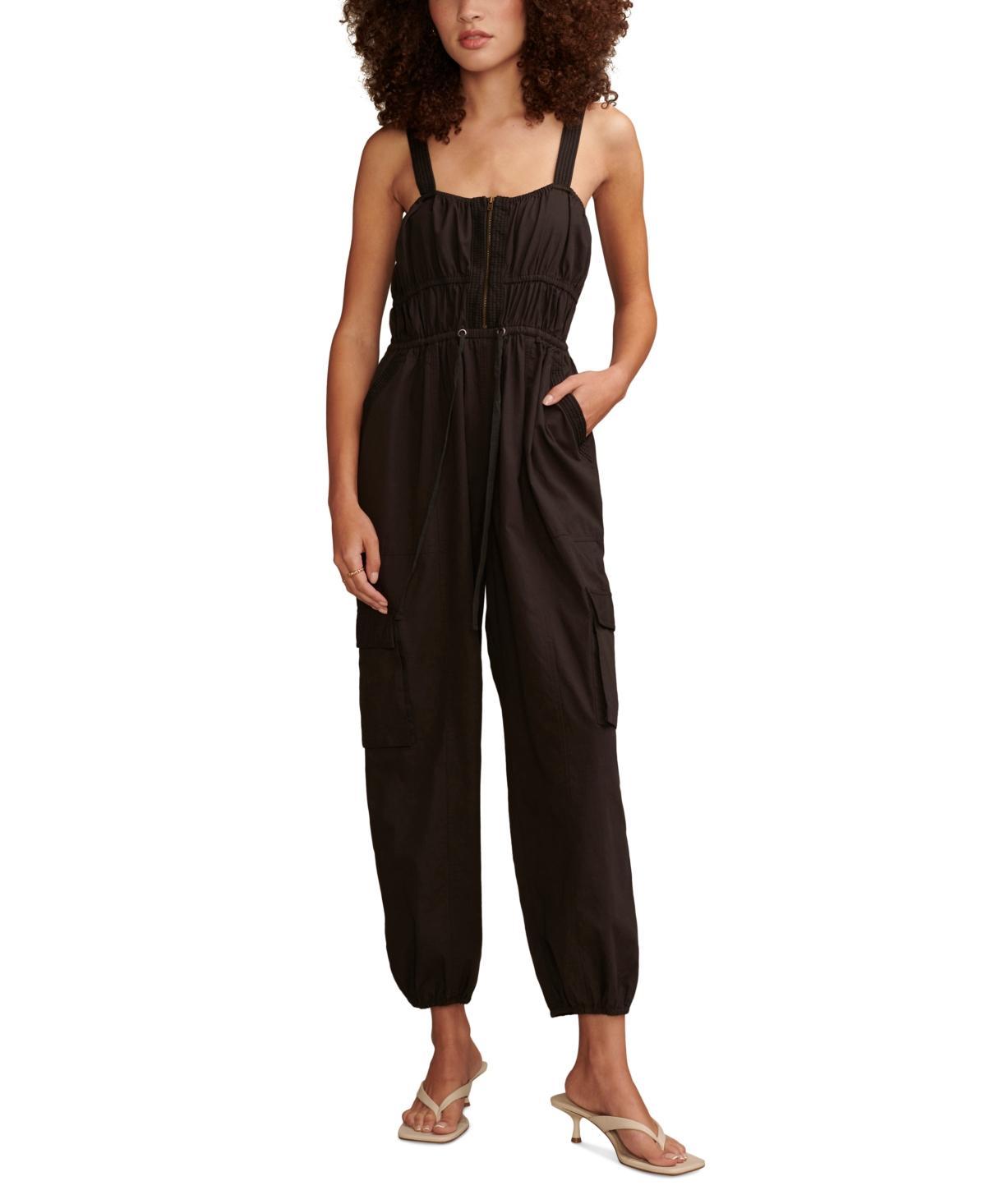 Lucky Brand Womens Cotton Cargo-Pocket Jumpsuit Product Image