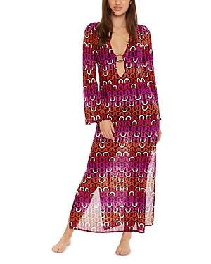 Womens Echo Geometric Mesh Maxi Dress Product Image