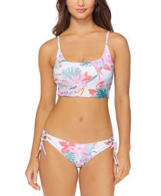 Raisins Juniors Printed Beach Swim Top Side Tie Bottoms Product Image